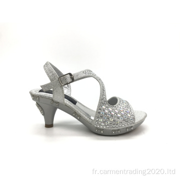 Chaussures de fête de sandales en diamant scintillantes